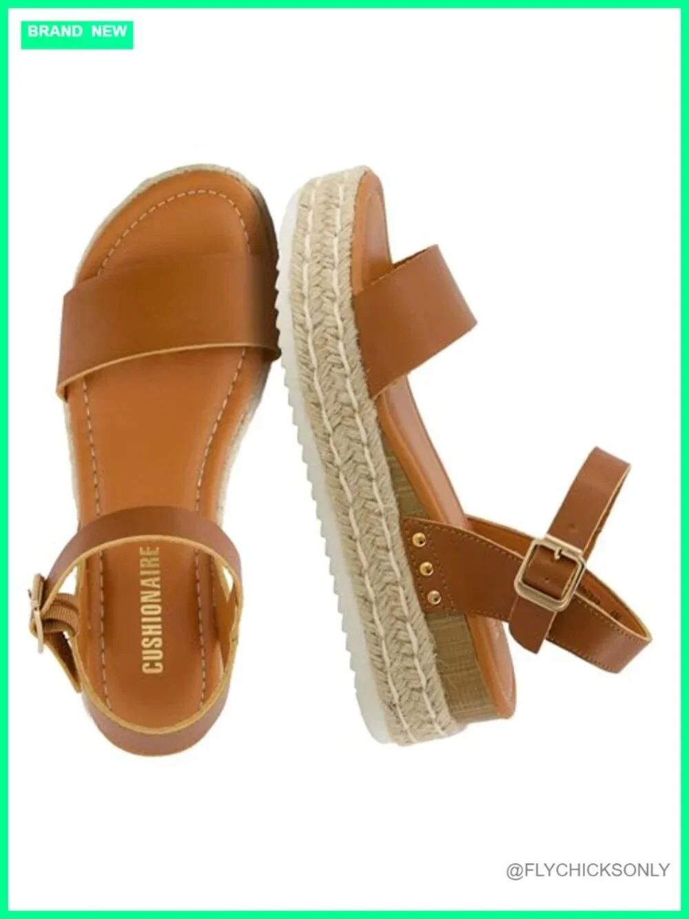 Vegan Leather Espadrille Platform Sandals with Memory Foam Insoles